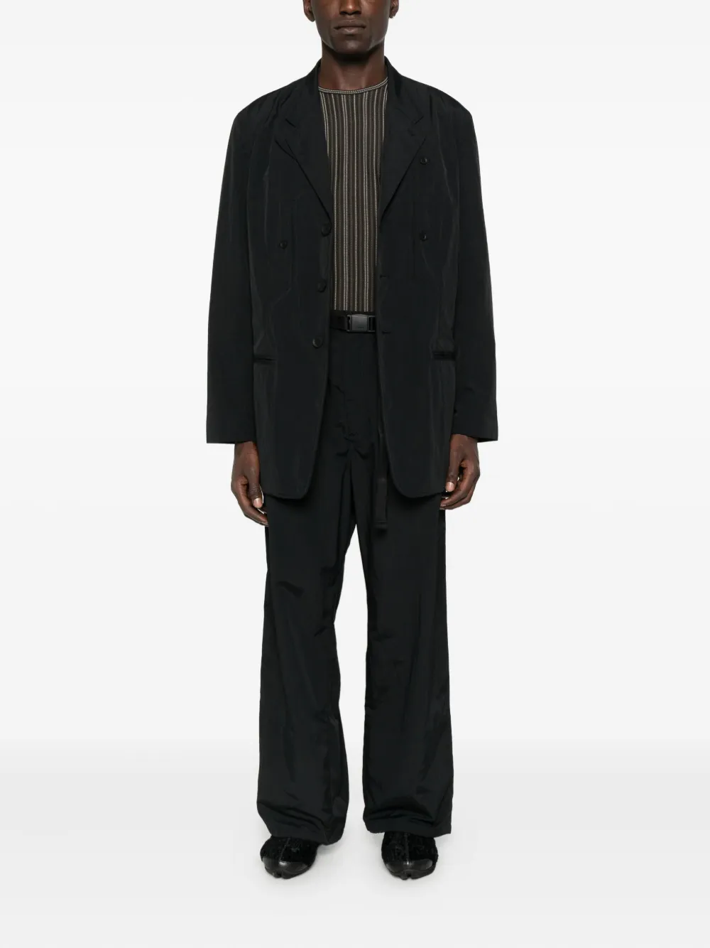 Y-3 buckle-fastening pocket trousers - Zwart