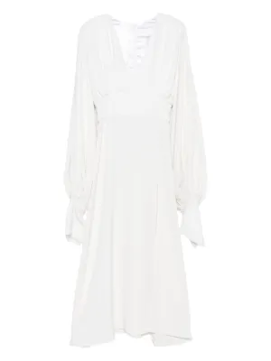 JW Anderson sheer-sleeve Asymmetric Dress | White | FARFETCH