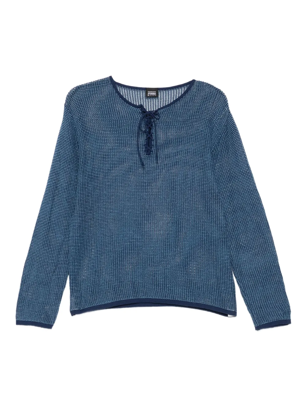 Gianfranco Ferré Pre-Owned 2000s open-knit sweater | Blue | Image 1