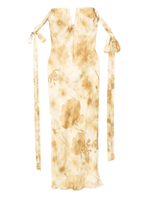 Alejandra Alonso Rojas floral-print plunging gown