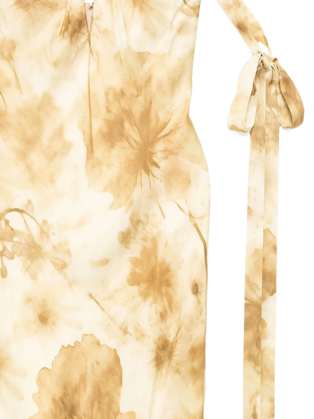 Alejandra Alonso Rojas Floral-print Plunging Gown In Yellow