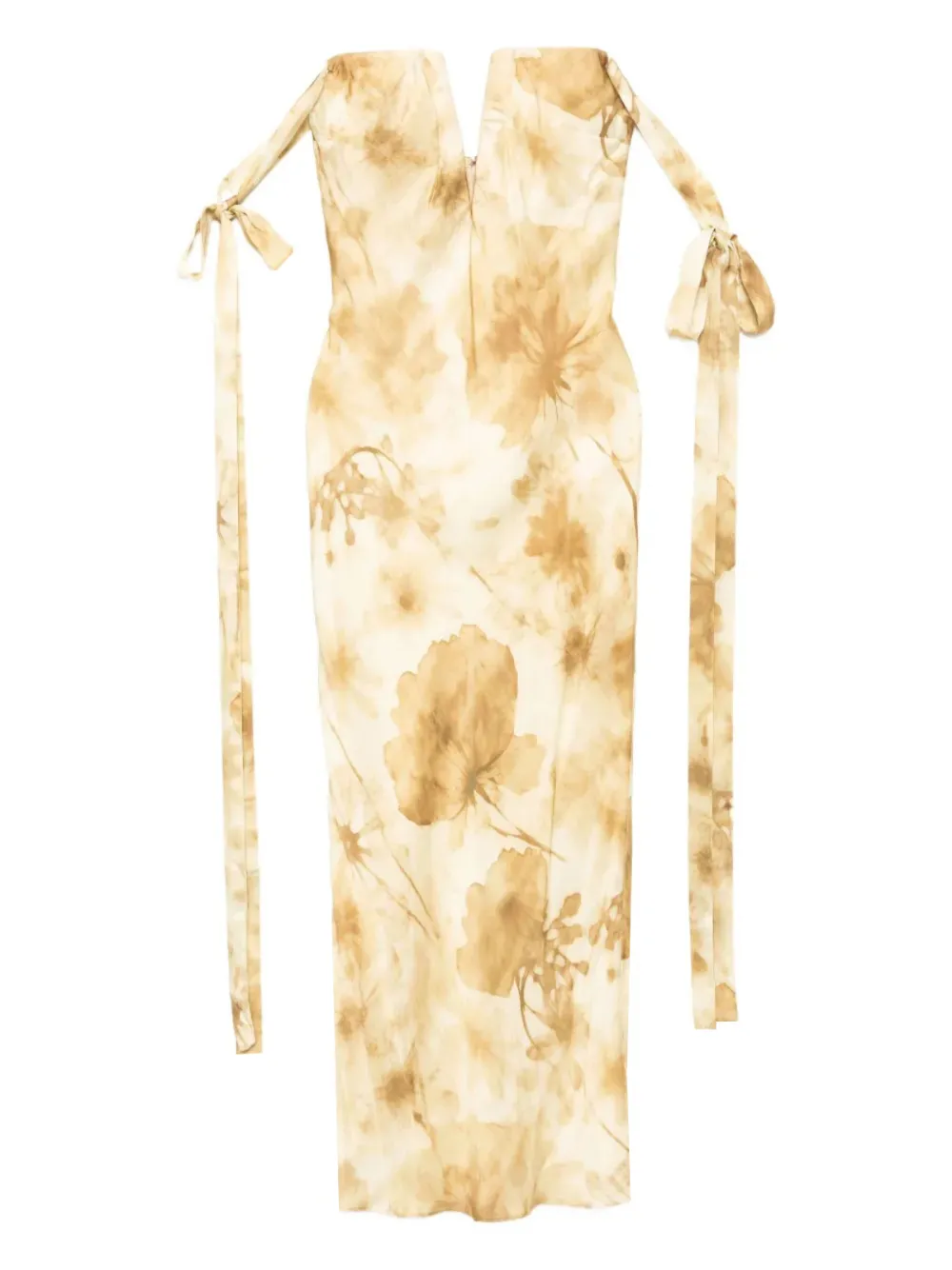 Alejandra Alonso Rojas floral-print plunging gown | Yellow | Image 1