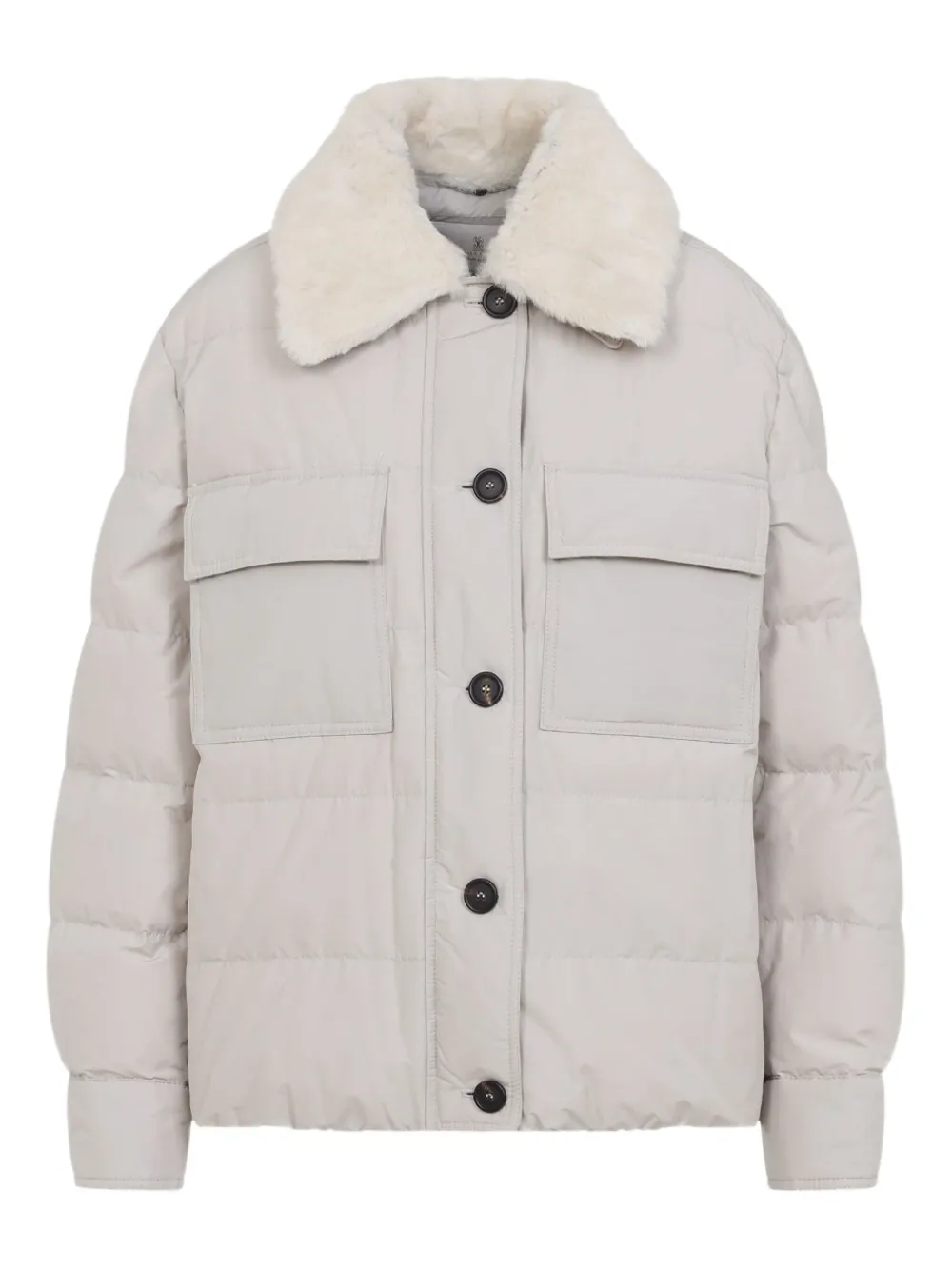 Brunello Cucinelli fur-collar jacket Grijs
