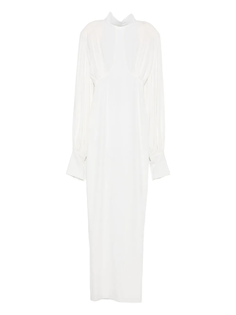 Vestiaire D'un Oiseau Libre Pearl High-neck Maxi Dress In White