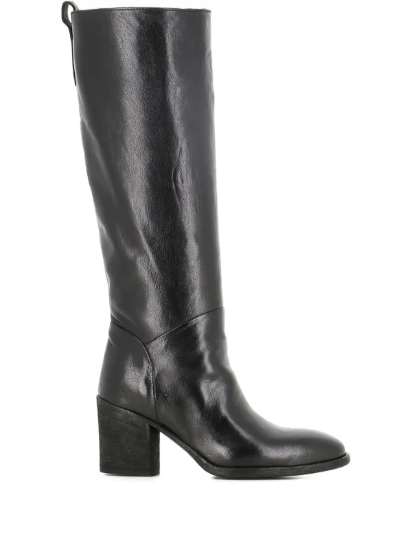 Officine Creative Leather Block-heel Boots in Black