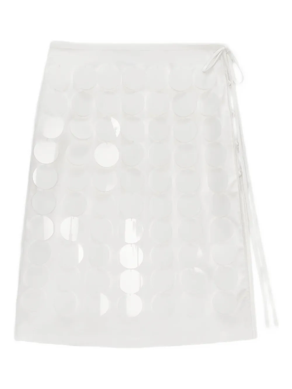 MSGM circle-appliqué wrap mini skirt - Bianco