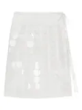 MSGM circle-appliqué wrap mini skirt - White