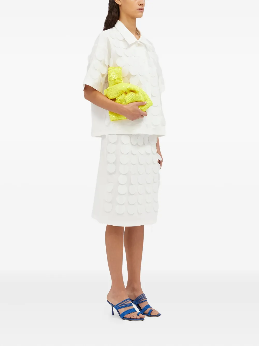  Msgm Circle-appliqué Wrap Mini Skirt - White 