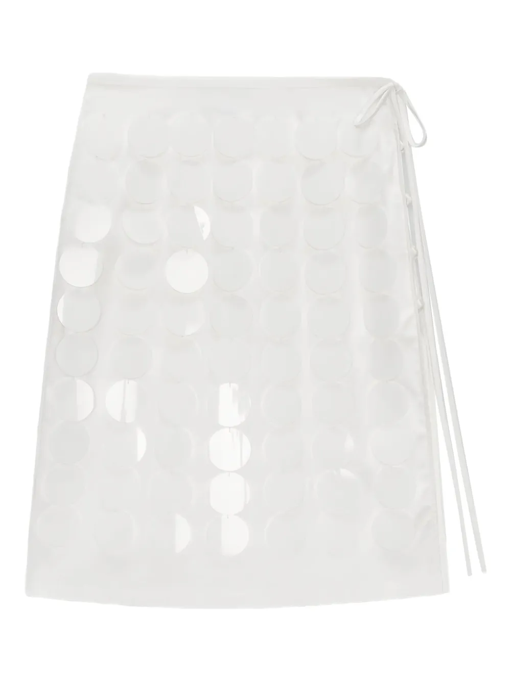 MSGM circle-appliqué wrap mini skirt - Bianco