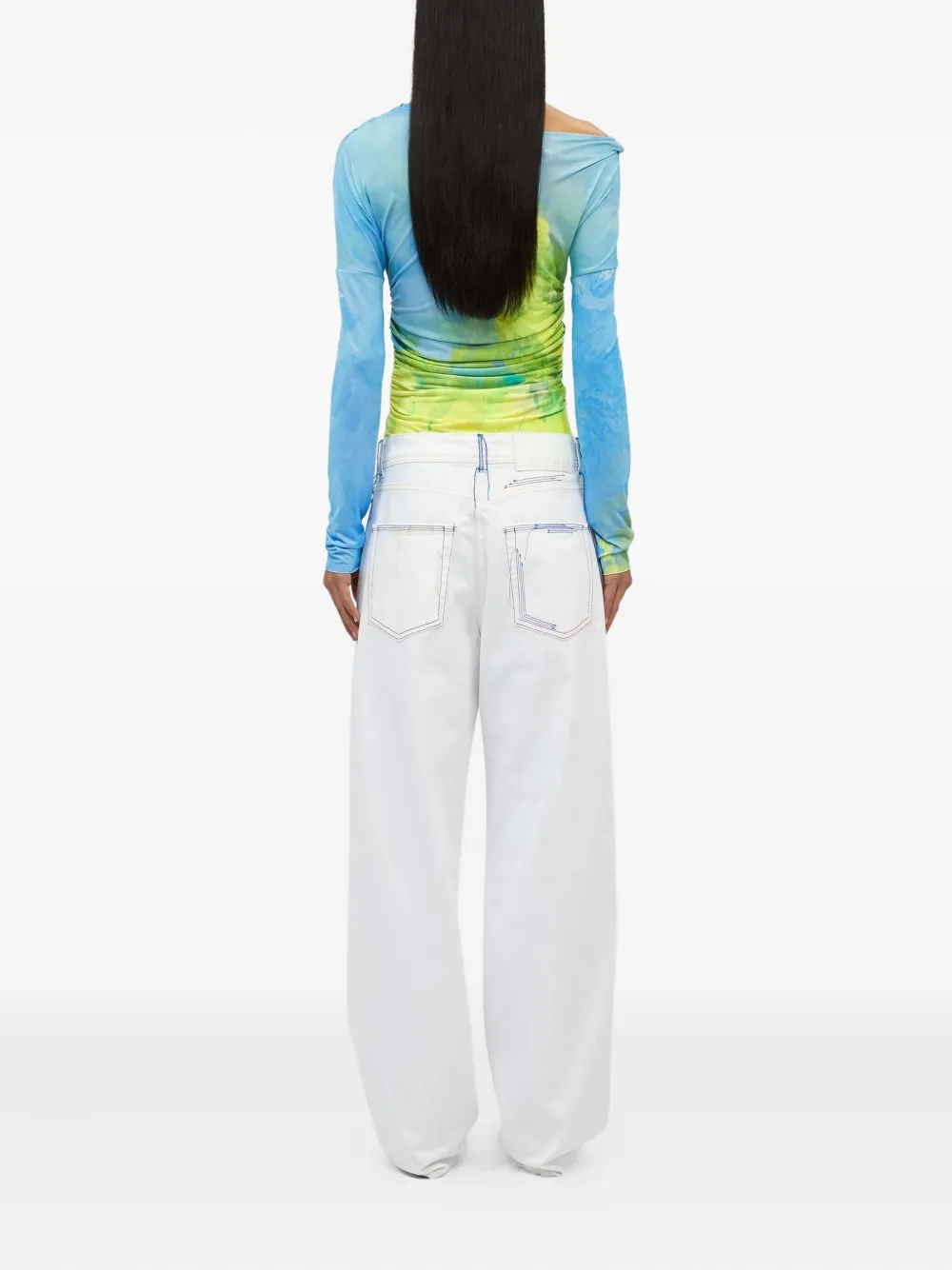 MSGM Jeans met wijde pijpen Wit