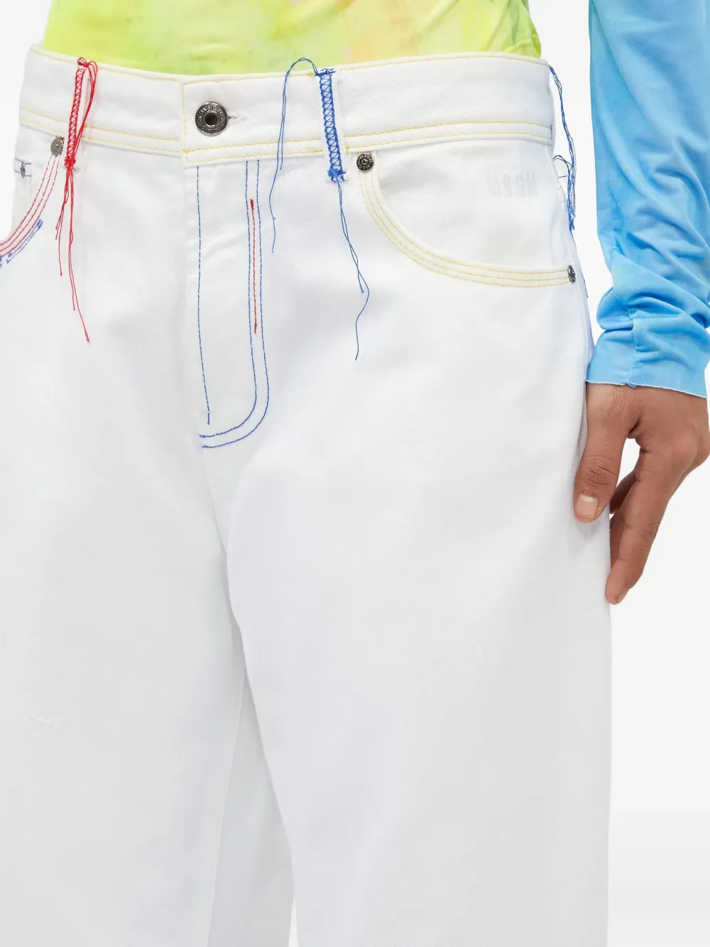 MSGM Jeans met wijde pijpen Wit