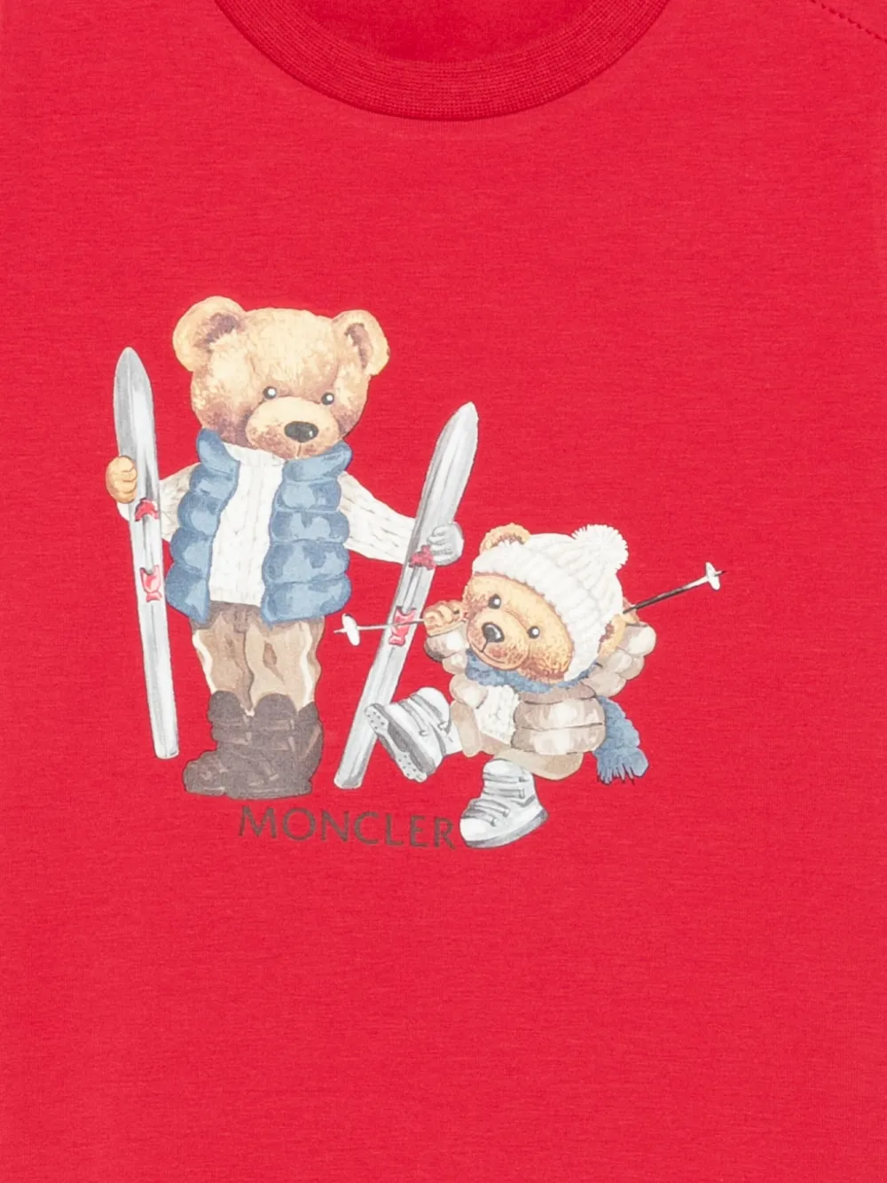 Moncler Enfant T-shirt met teddybeerprint Rood