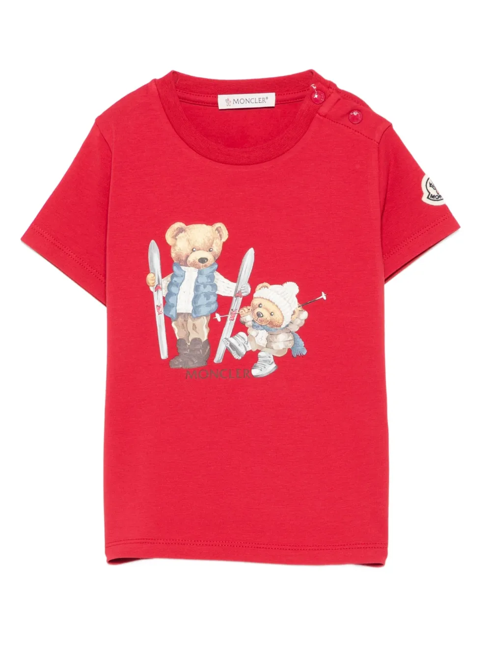 Moncler Enfant T-shirt met teddybeerprint Rood