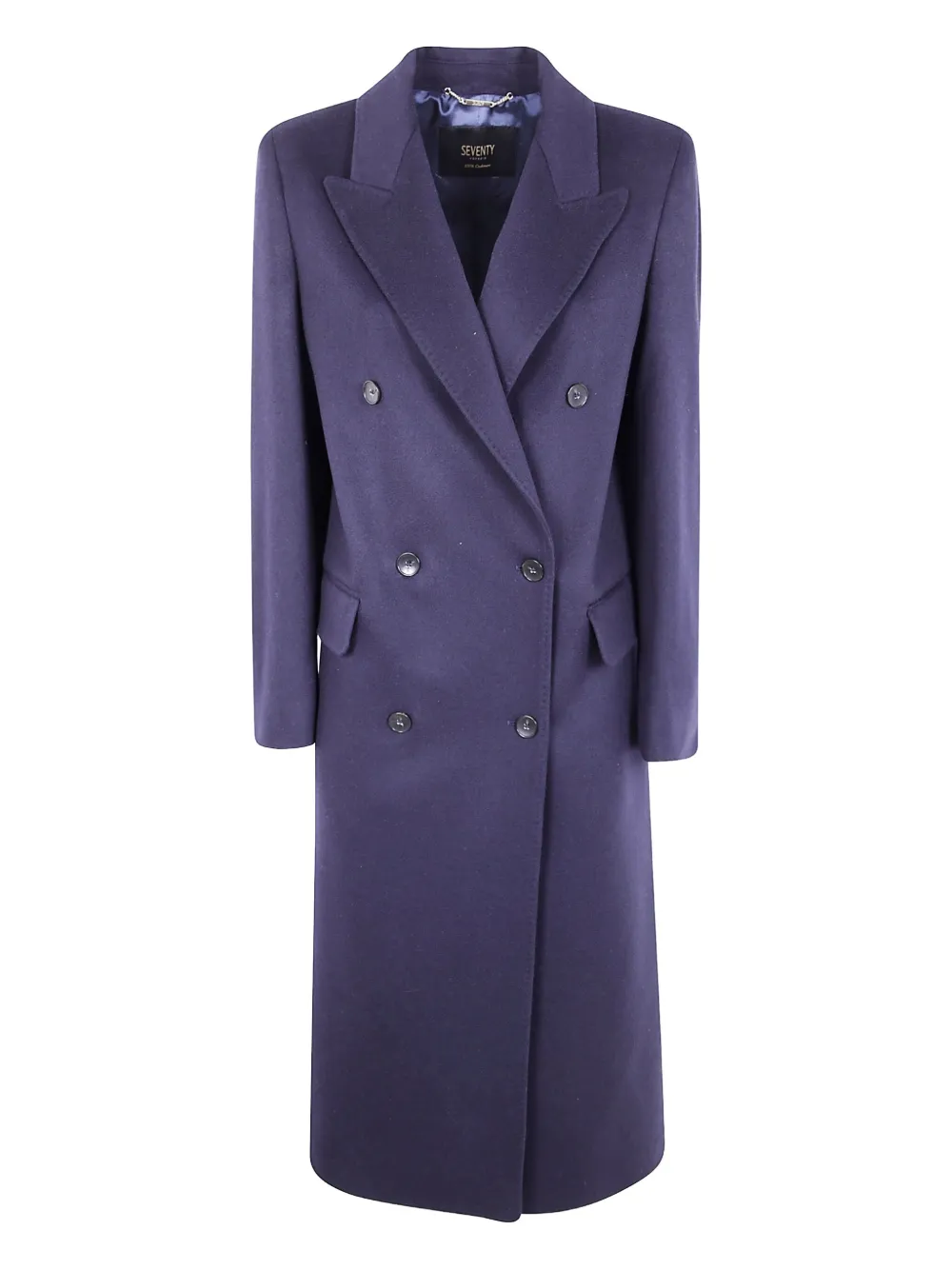 Seventy cashmere double-breasted coat Blauw