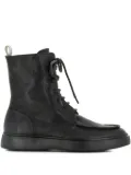 Officine Creative lace-up leather combat boots - Black