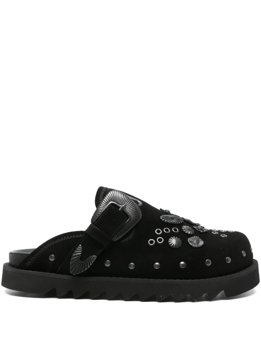 Toga Virilis buckle-embellished suede mules | Black | Image 1