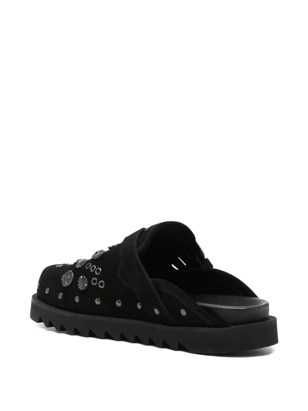 Toga Virilis buckle-embellished suede mules Black