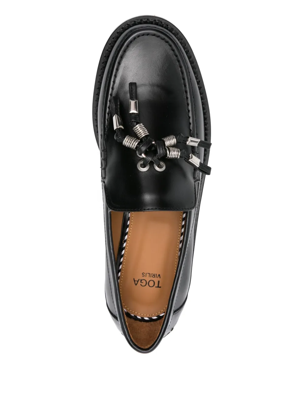 Toga Virilis tassel-embellished leather loafers Black