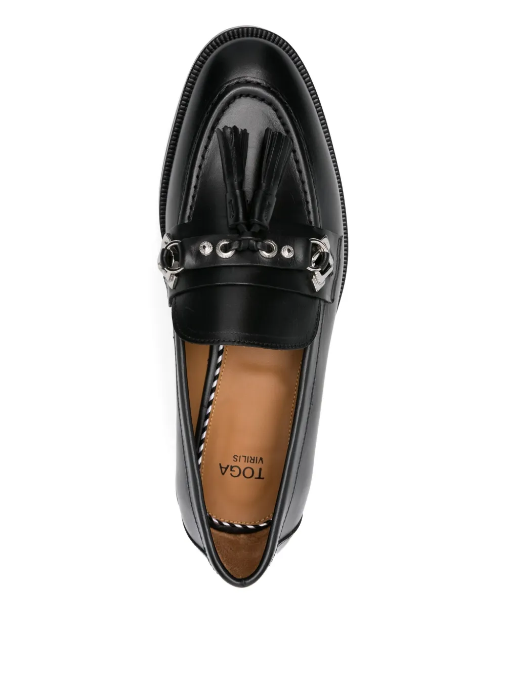 Toga Virilis Loafers verfraaid met kwastjes en metalen detail Zwart