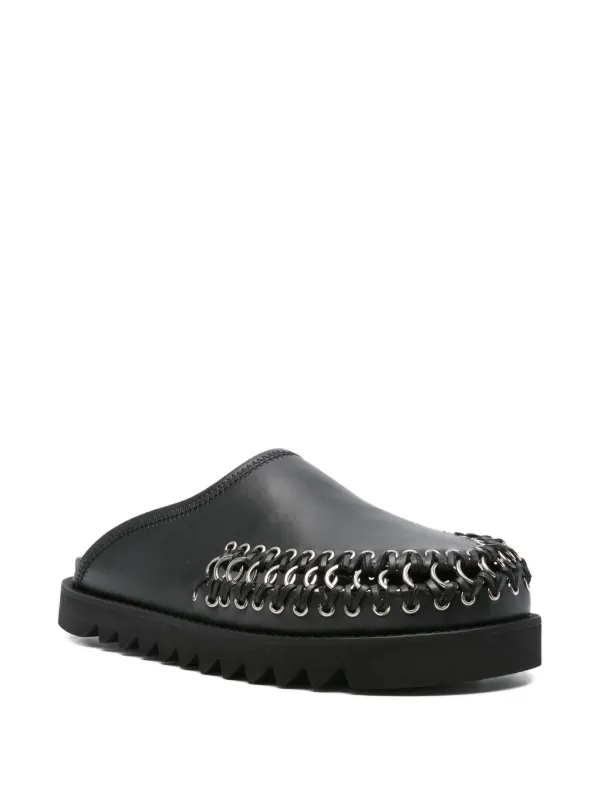 Toga Virilis chain-embellished Leather Mules | Black | FARFETCH