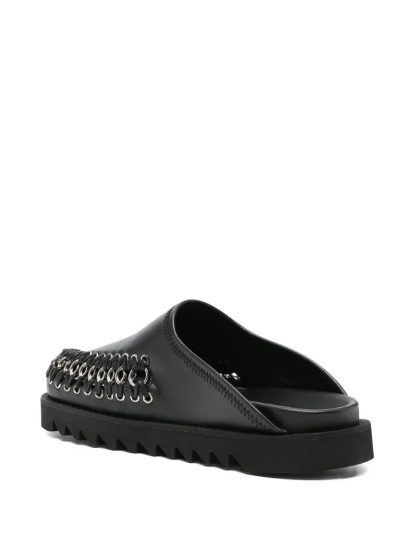 Toga Virilis chain-embellished Leather Mules | Black | FARFETCH