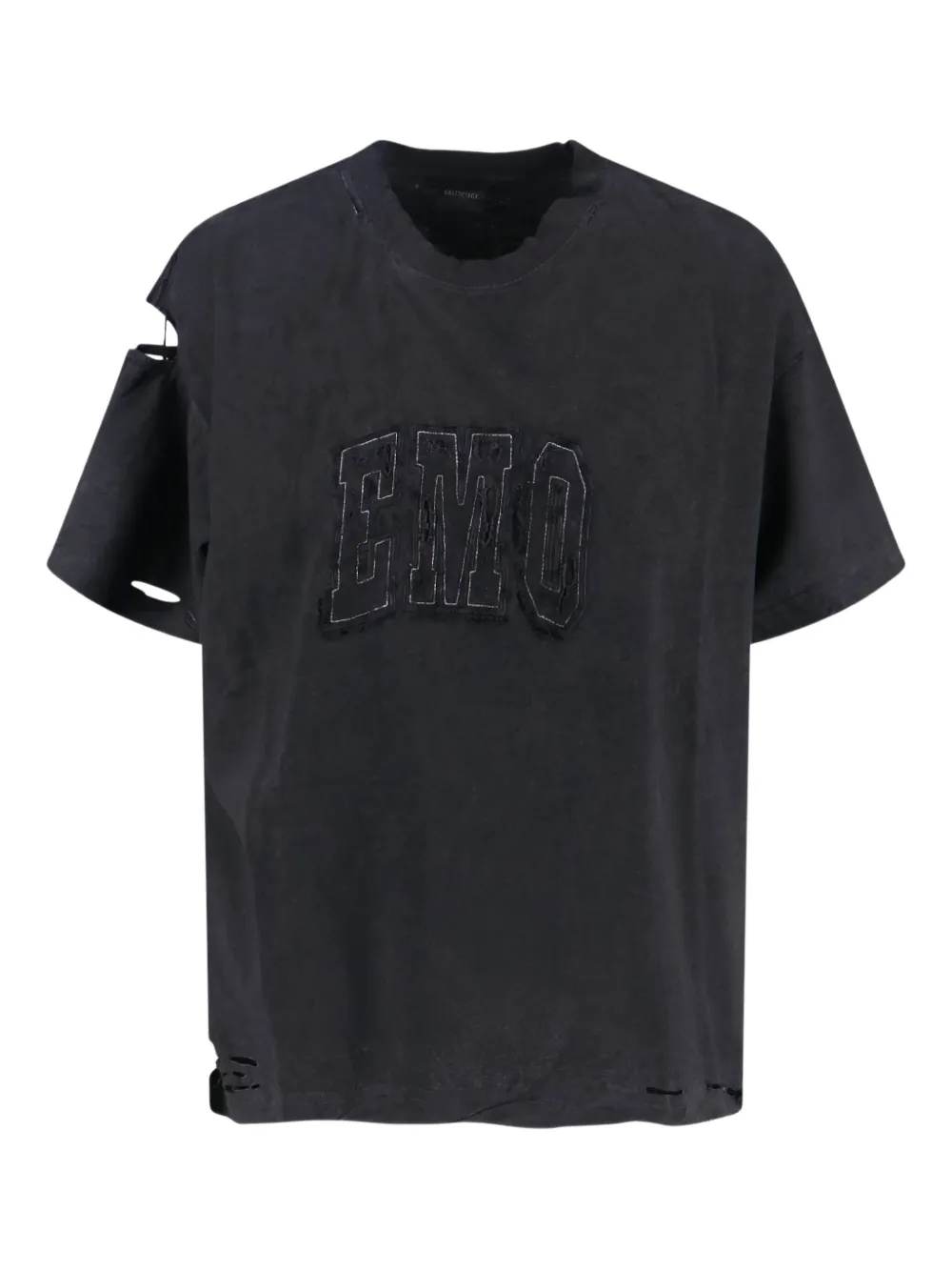 Balenciaga destroyed logo T-shirt Zwart