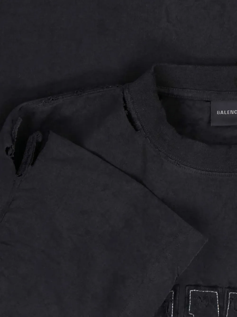 Balenciaga destroyed logo T-shirt Zwart