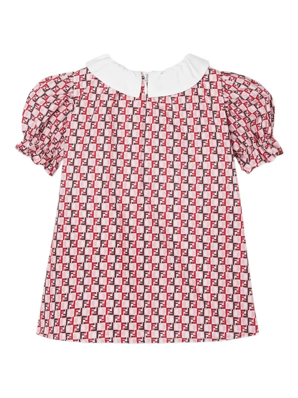 Fendi Kids ruffled-collar printed dress - Roze