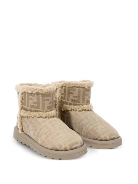 Fendi Kids botas con ribete texturizado y logo FF