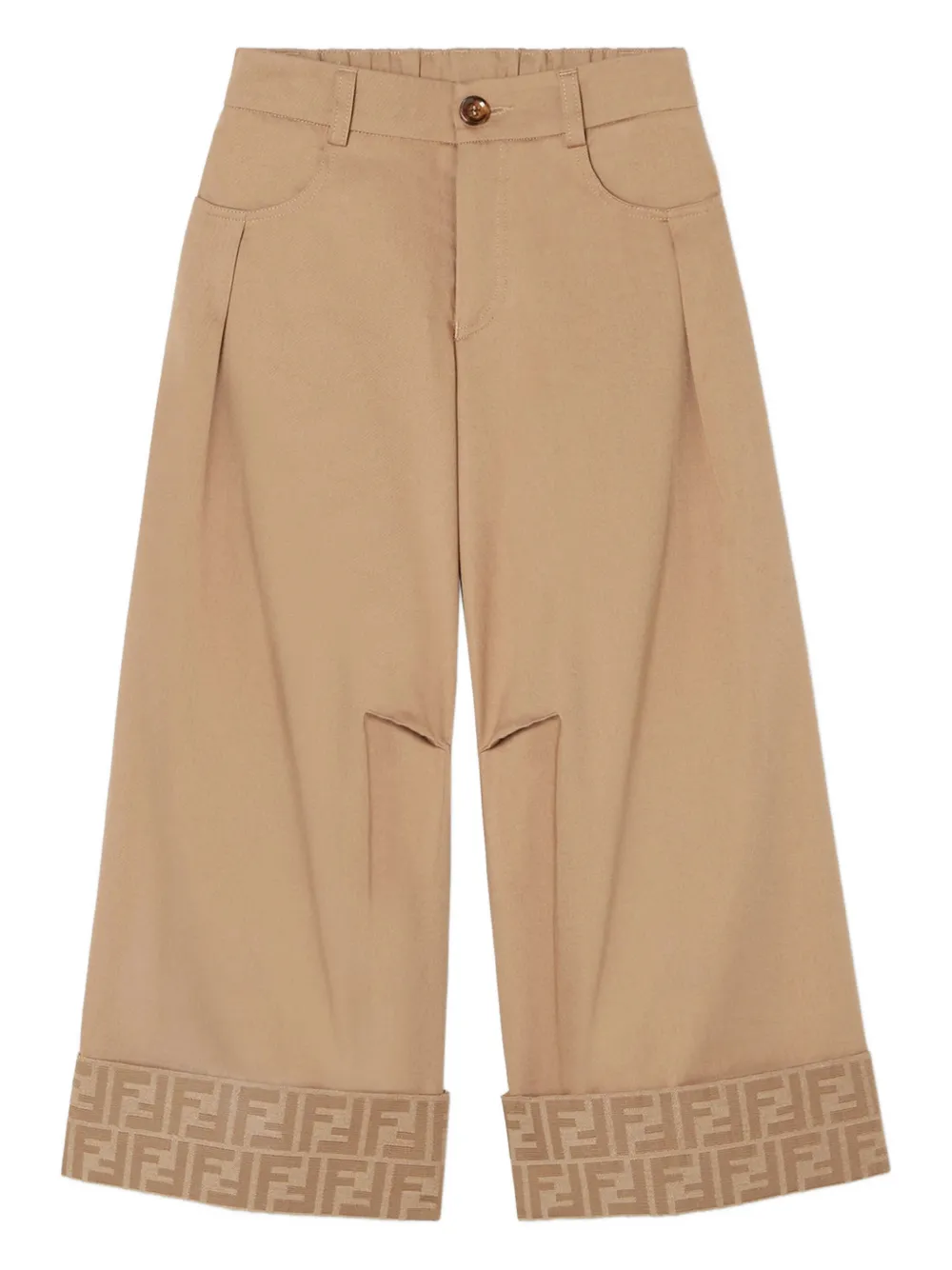 Fendi Kids button-fastening trousers - Toni neutri