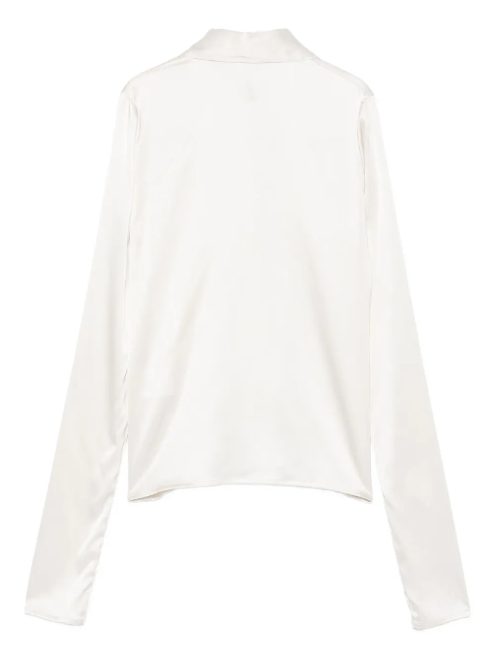 MANURI Tino blouse van zijdeblend met puntkraag - Wit