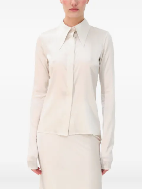 MANURI Tina point-collar silk-blend shirt