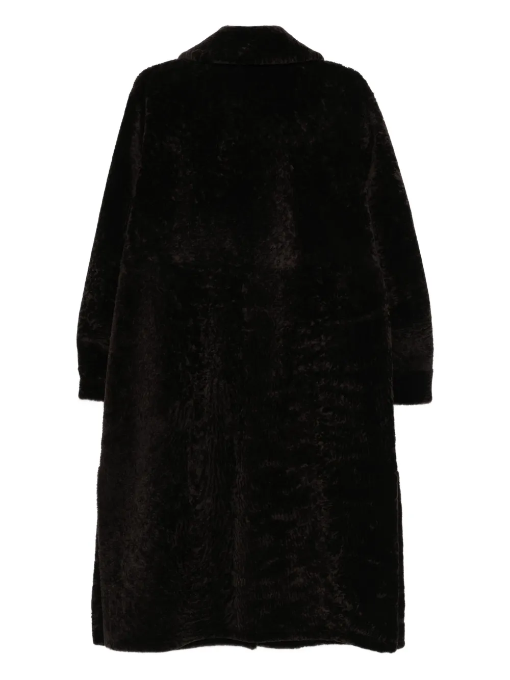 Manzoni 24 shearling collared coat - Bruin