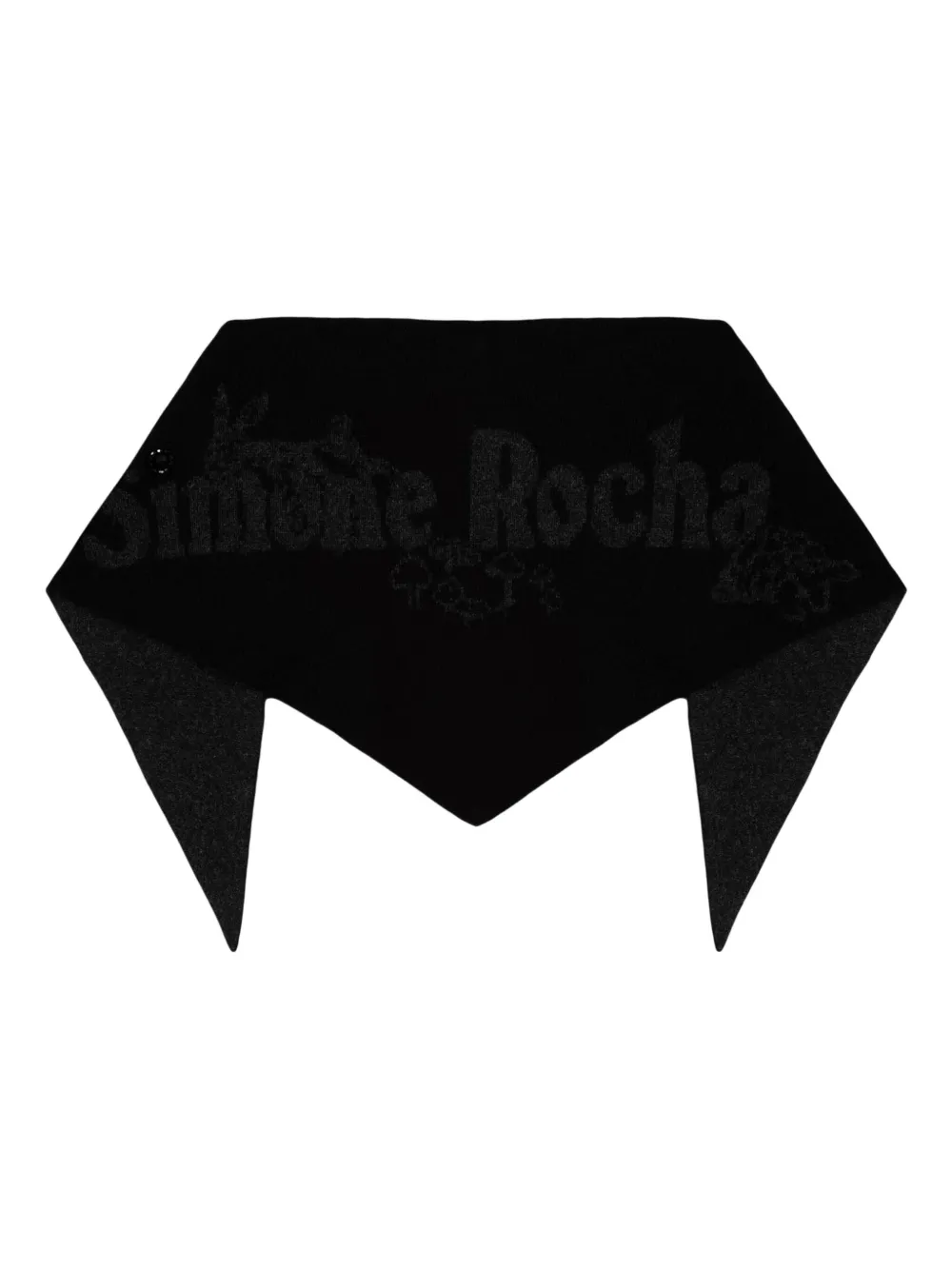 Simone Rocha Daisy logo-jacquard scarf Zwart