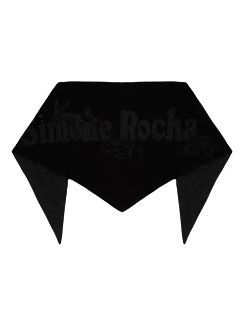 Simone Rocha Cachecol Daisy com logo jacquard