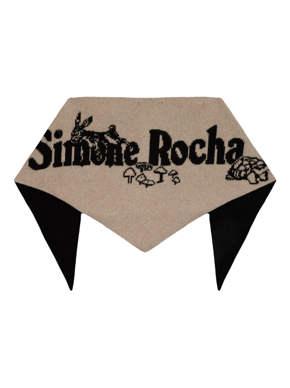 Simone Rocha Daisy logo-jacquard scarf Beige