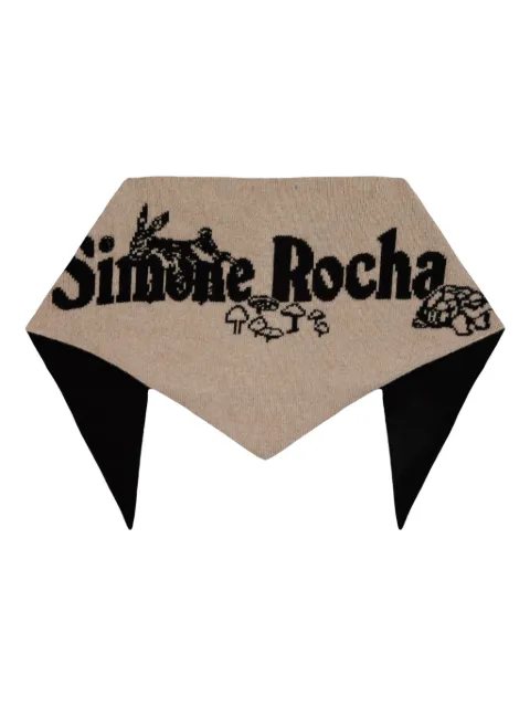 Simone Rocha Cachecol Daisy com logo jacquard