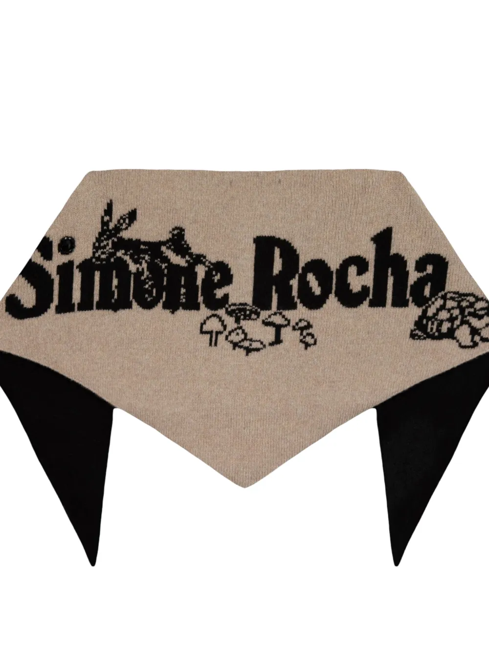 Simone Rocha Daisy logo-jacquard scarf Beige