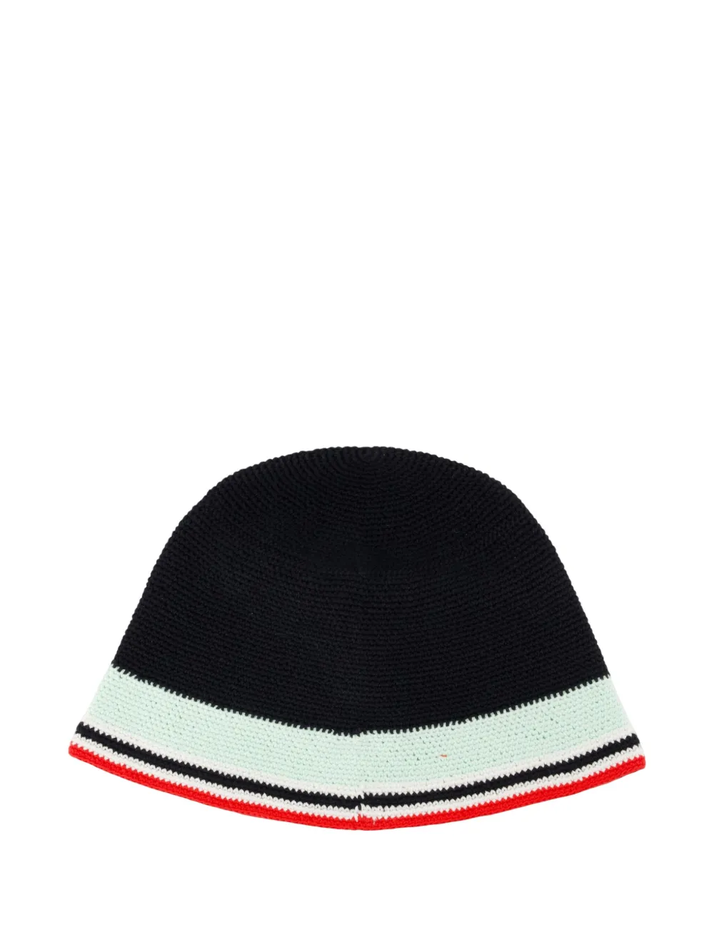 Casablanca crochet striped bucket hat Zwart