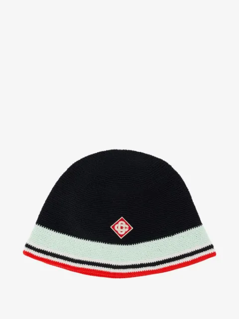 Casablanca crochet striped bucket hat