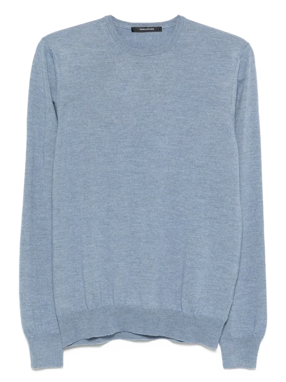Tagliatore Trui van scheerwol met ronde hals Blauw