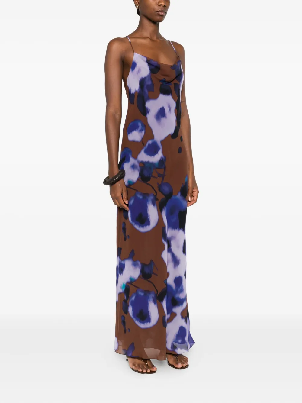 Patrizia Pepe Jurk met bloemenprint Bruin