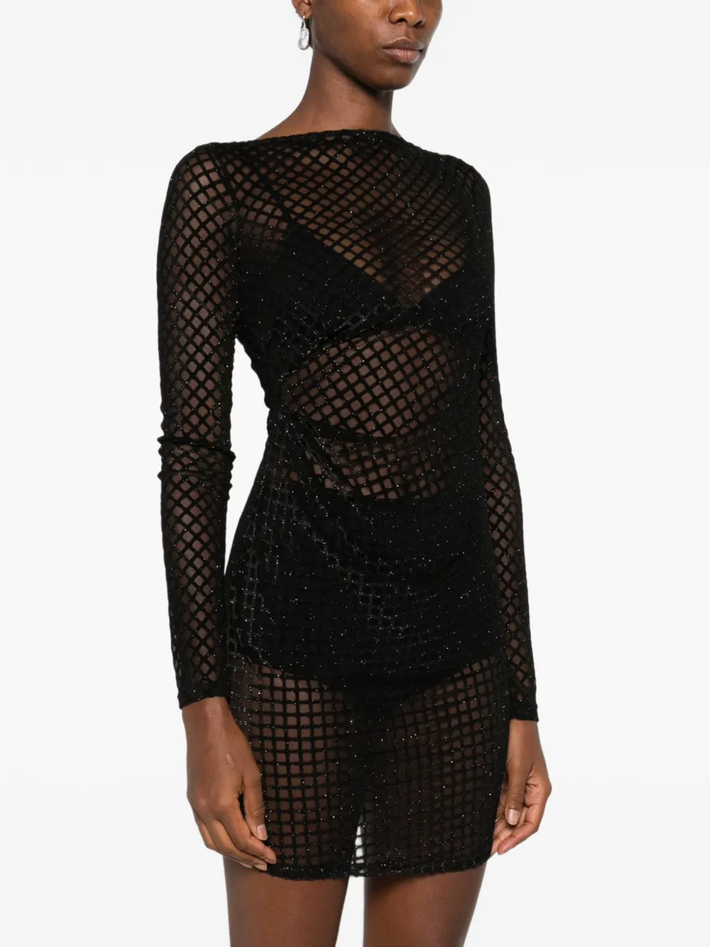 Patrizia Pepe Mesh mini-jurk Zwart