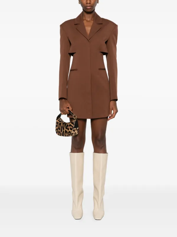 cut out mini blazer dress Wxlwzywl Women's Mini Dress Cutout Waist Blazer Dresses, Double Breasted Long Sleeve V Neck Suit Jacket Mini Dress