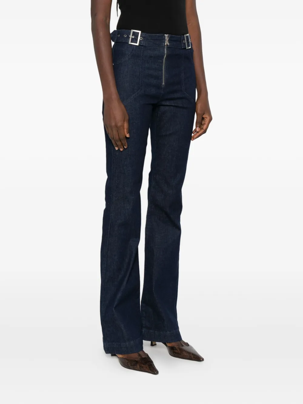 Patrizia Pepe Jeans met rits en gespdetail Blauw