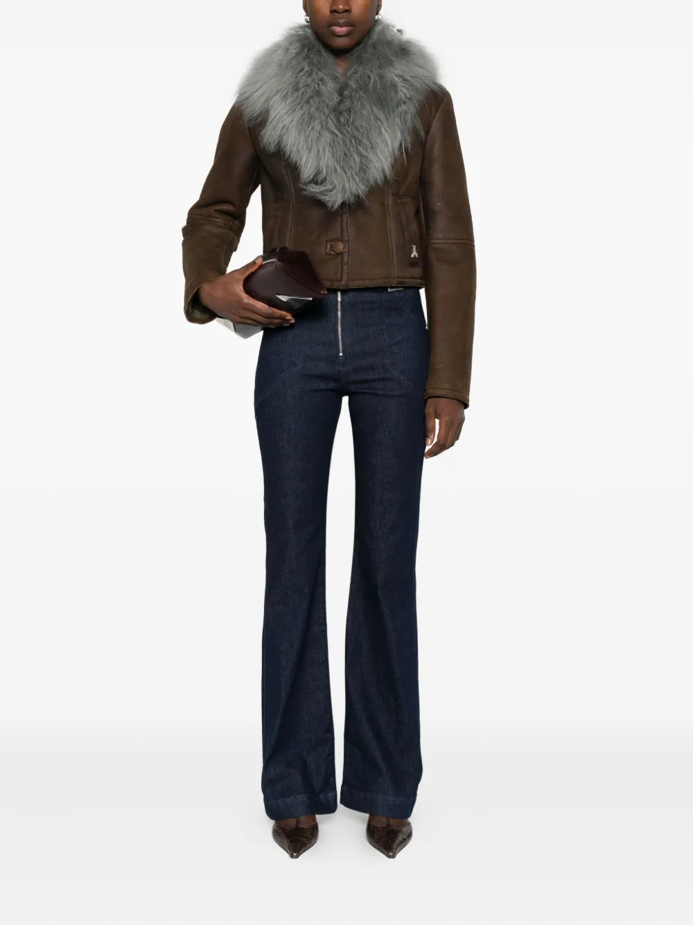 Patrizia Pepe Jeans met rits en gespdetail - Blauw