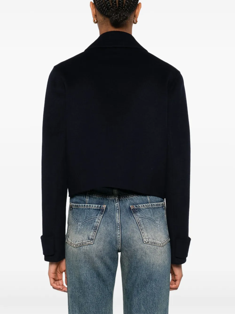 Patrizia Pepe Jack met dubbele rij knopen en klepzak Blauw