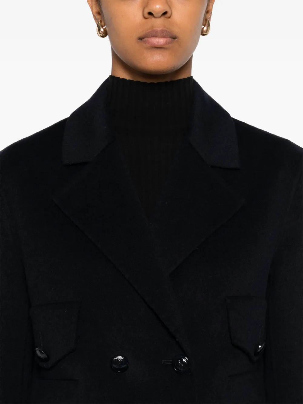 Patrizia Pepe Jack met dubbele rij knopen en klepzak Blauw