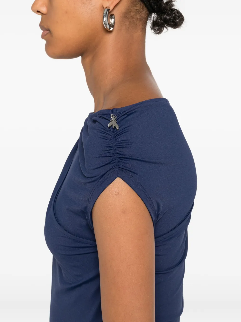 Patrizia Pepe Mini-jurk met asymmetrische hals Blauw