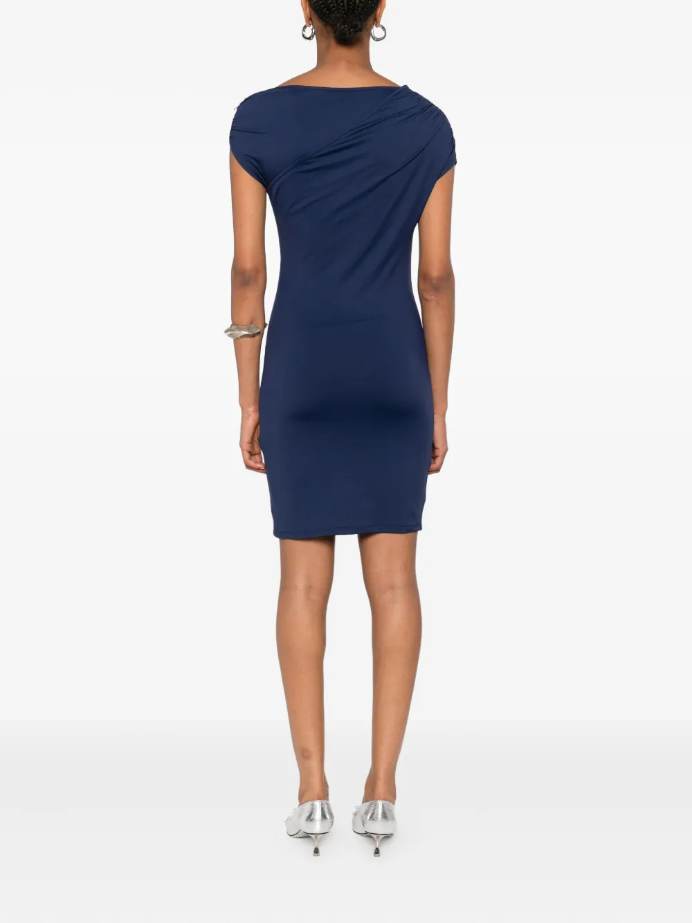Patrizia Pepe Mini-jurk met asymmetrische hals Blauw